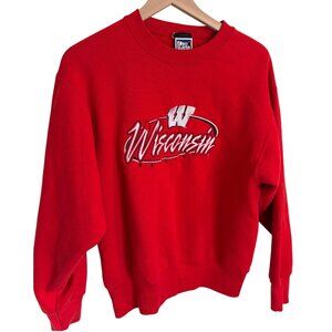 VTG Pro Player Wisconsin Badgers Sweatshirt Adult Medium Red Pullover Crewneck